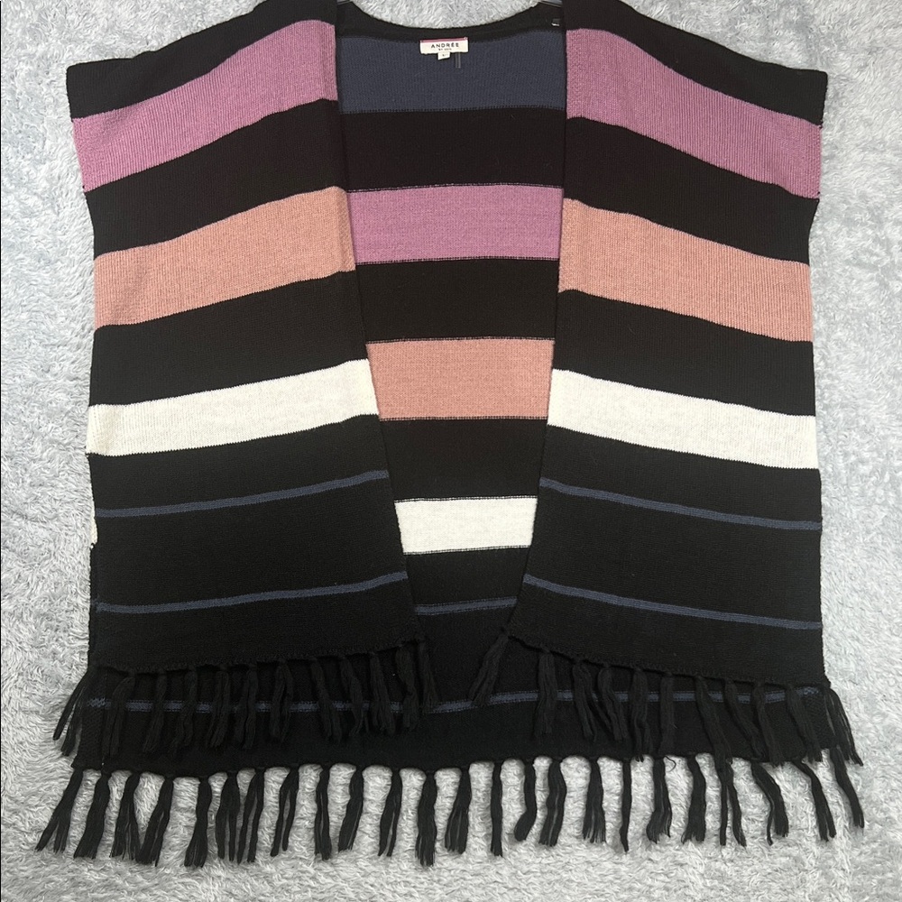 Cynthia Rowley Striped Fringe Sweater Vest